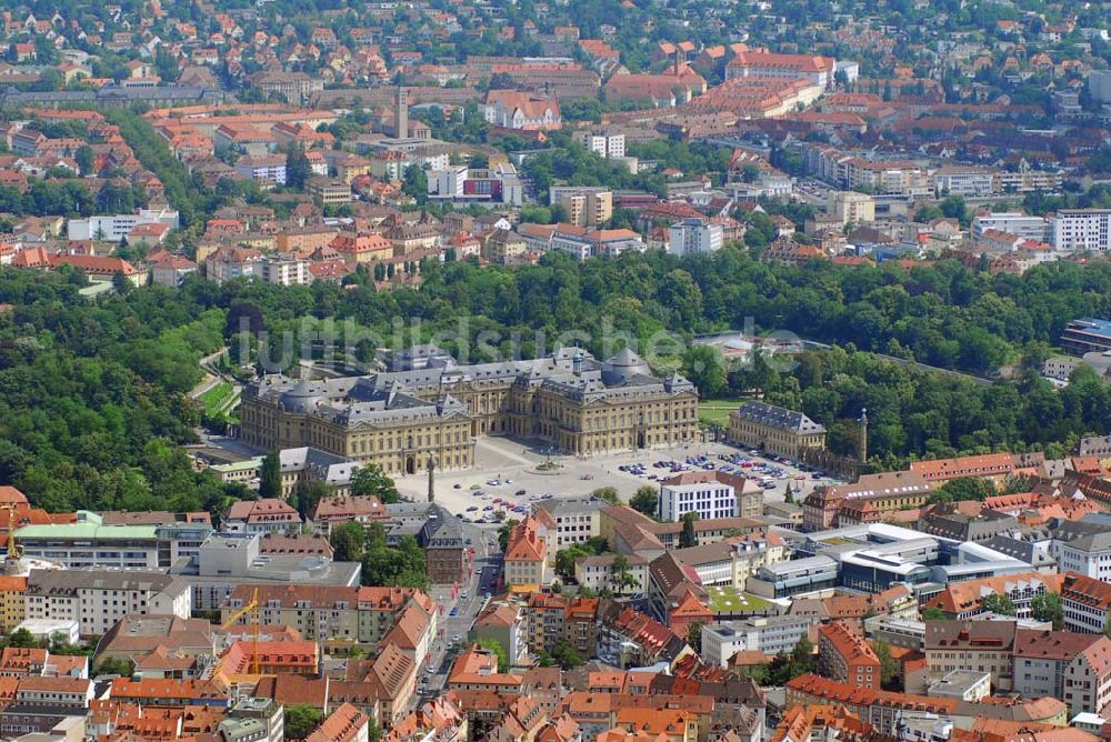 Luftaufnahme Würzburg - Residenz und Hofgarten Würzburg