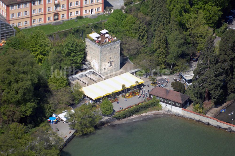 Luftbild Konstanz - Restaurant und Barockschloss der Insel Mainau in Konstanz