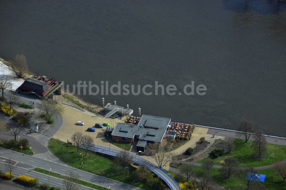 Luftaufnahme Magdeburg - Restaurant Petriförder in Magdeburg im Bundesland Sachsen-Anhalt