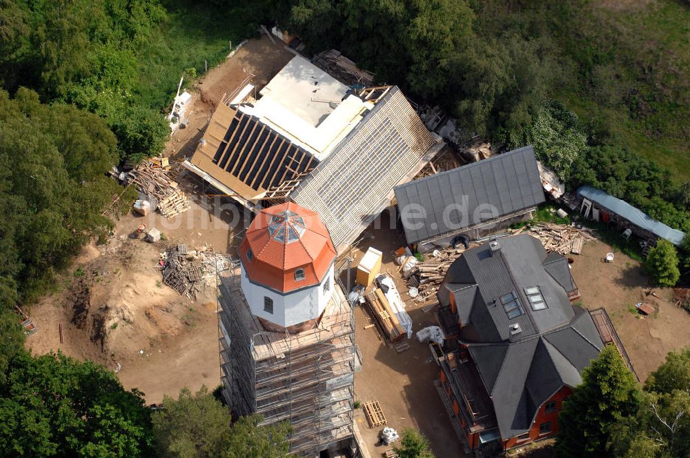 Luftbild Graal-Müritz - Restaurationsarbeiten am Wasserturm in Graal-Müritz in Mecklenburg-Vorpommern