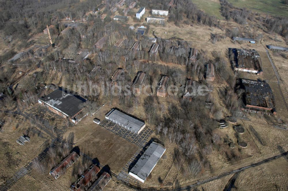 Luftaufnahme Schönwalde - Reste des aufgegebenen Flugplatz Schönwalde