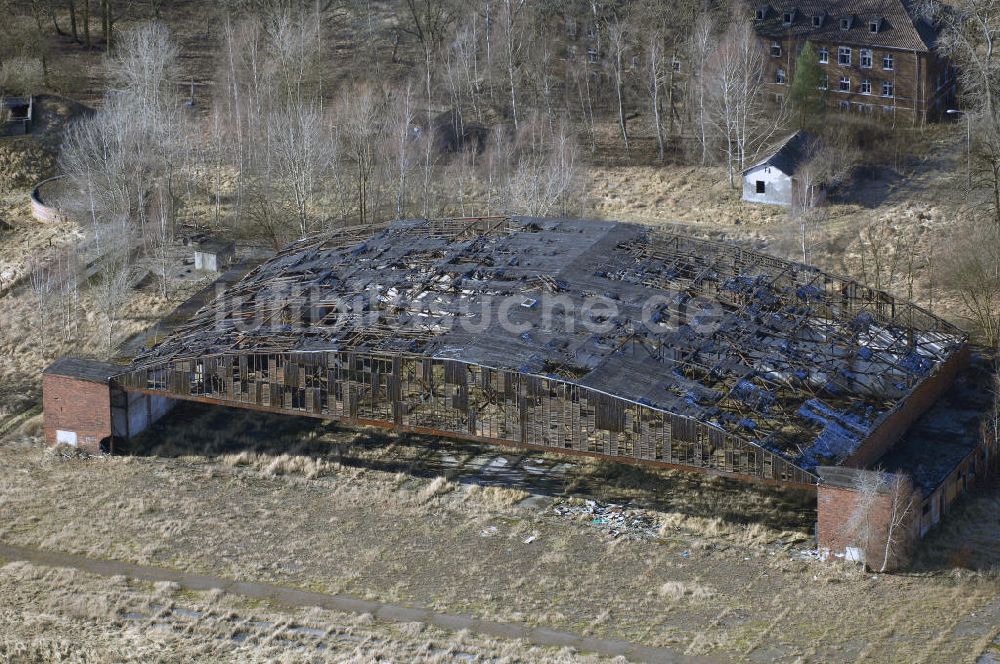 Schönwalde von oben - Reste des aufgegebenen Flugplatz Schönwalde