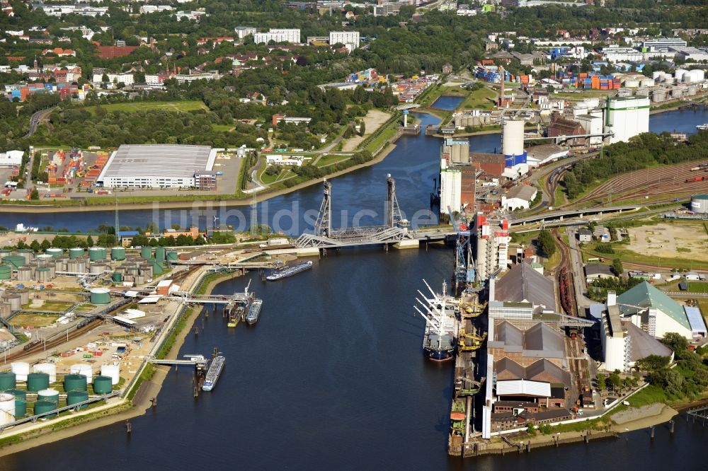 Hamburg aus der Vogelperspektive: Rethe-Hubbrücke in Hamburg-Mitte / Wilhelmsburg