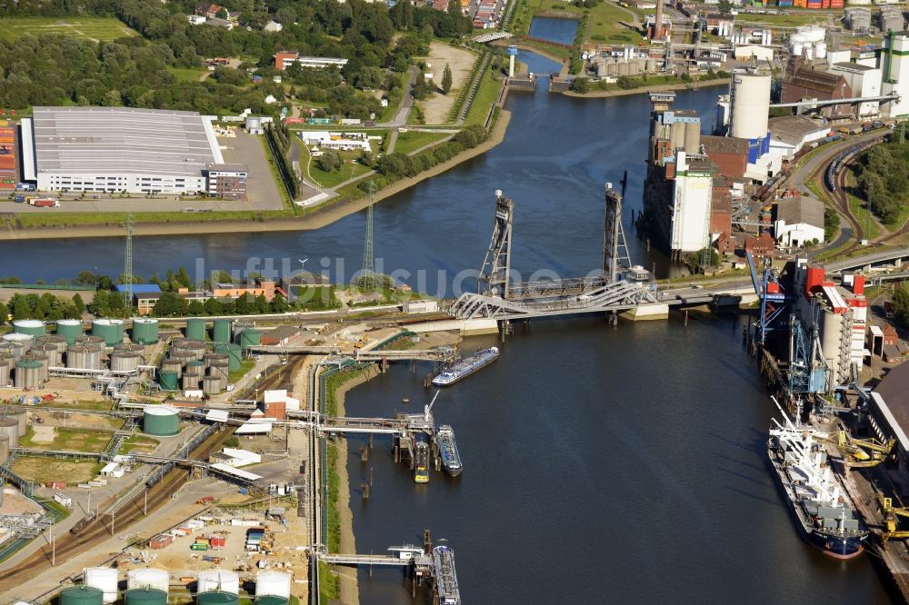 Luftbild Hamburg - Rethe-Hubbrücke in Hamburg-Mitte / Wilhelmsburg