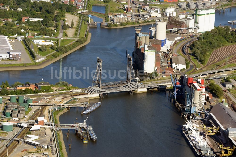 Luftaufnahme Hamburg - Rethe-Hubbrücke in Hamburg-Mitte / Wilhelmsburg