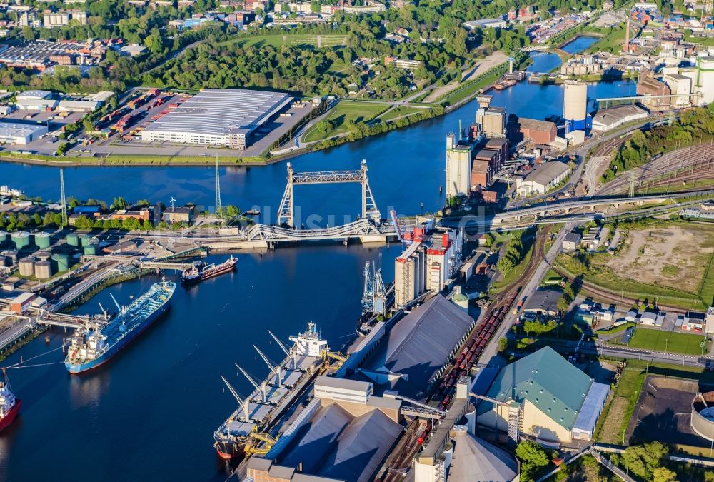 Hamburg von oben - Rethe-Hubbrücke in Hamburg-Mitte / Wilhelmsburg