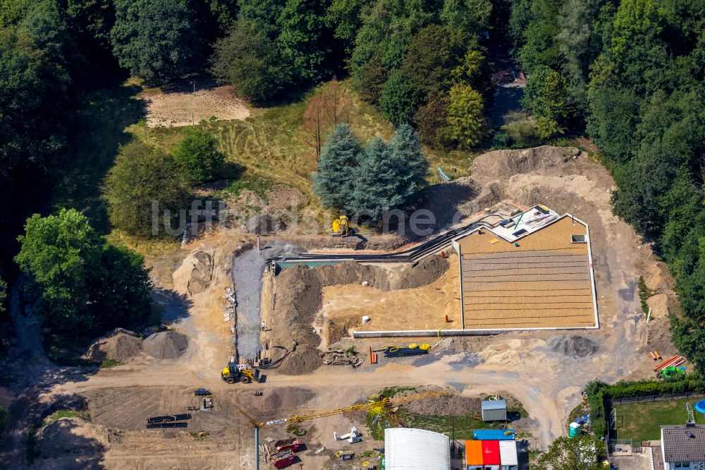 Ennepetal von oben - Revitalisierung des Freibad- Schwimmbeckenanlagen des Freibades Klutertbad in Ennepetal im Bundesland Nordrhein-Westfalen, Deutschland