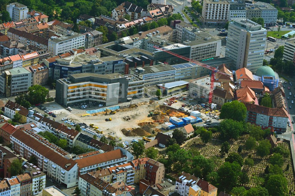 Luftaufnahme Nürnberg - Revitalisierung des Freibad- Schwimmbeckenanlagen Volksbad Nürnberg in Nürnberg im Bundesland Bayern, Deutschland