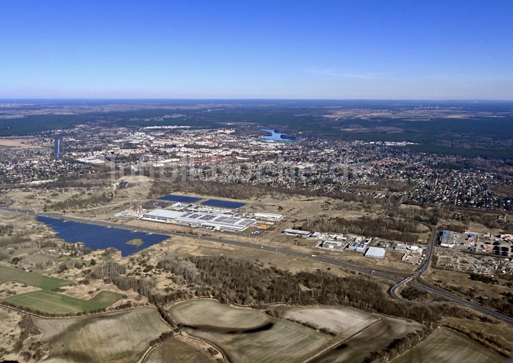 Luftbild Oranienburg - REWE- Logistikzentrum in Oranienburg im Bundesland Brandenburg, Deutschland