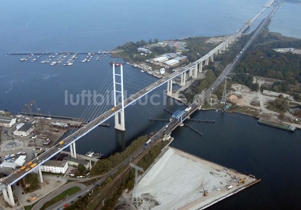 Luftbild Stralsund - Rügendamm Brücke/größtes deutsches Brückenbauvorhaben