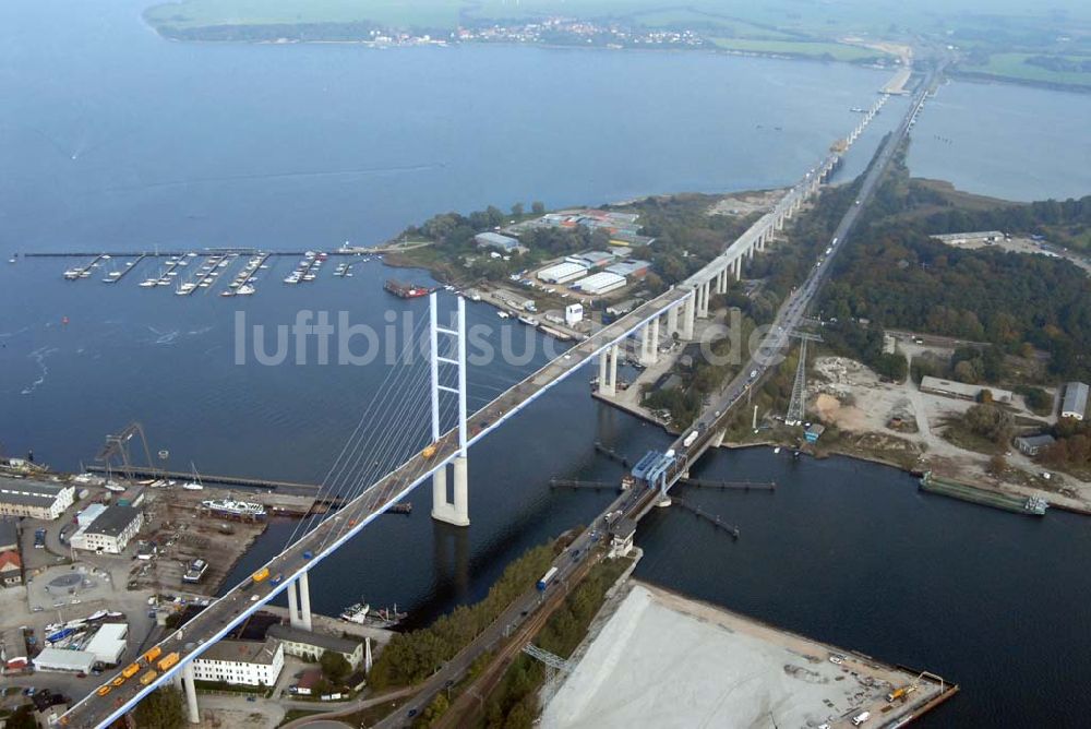 Luftbild Stralsund - Rügendamm Brücke/größtes deutsches Brückenbauvorhaben