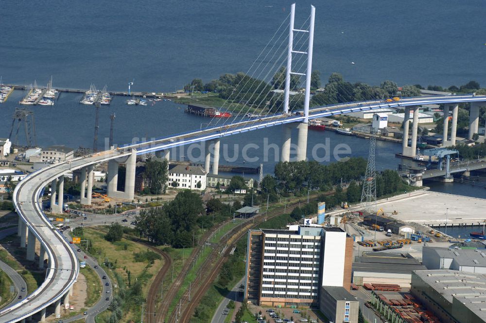 Stralsund aus der Vogelperspektive: Rügendamm Brücke/größtes deutsches Brückenbauvorhaben