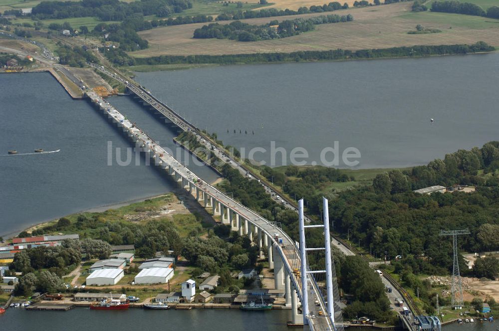 Luftbild Stralsund - Rügendamm Brücke/größtes deutsches Brückenbauvorhaben