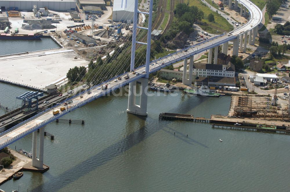 Luftaufnahme Stralsund - Rügendamm Brücke/größtes deutsches Brückenbauvorhaben