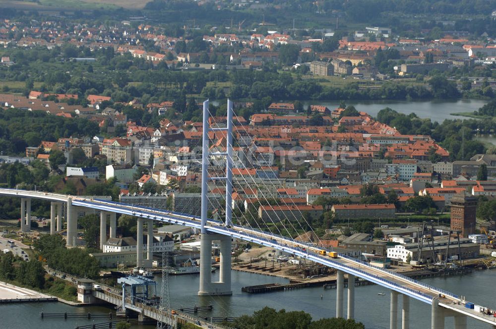 Luftbild Stralsund - Rügendamm Brücke/größtes deutsches Brückenbauvorhaben