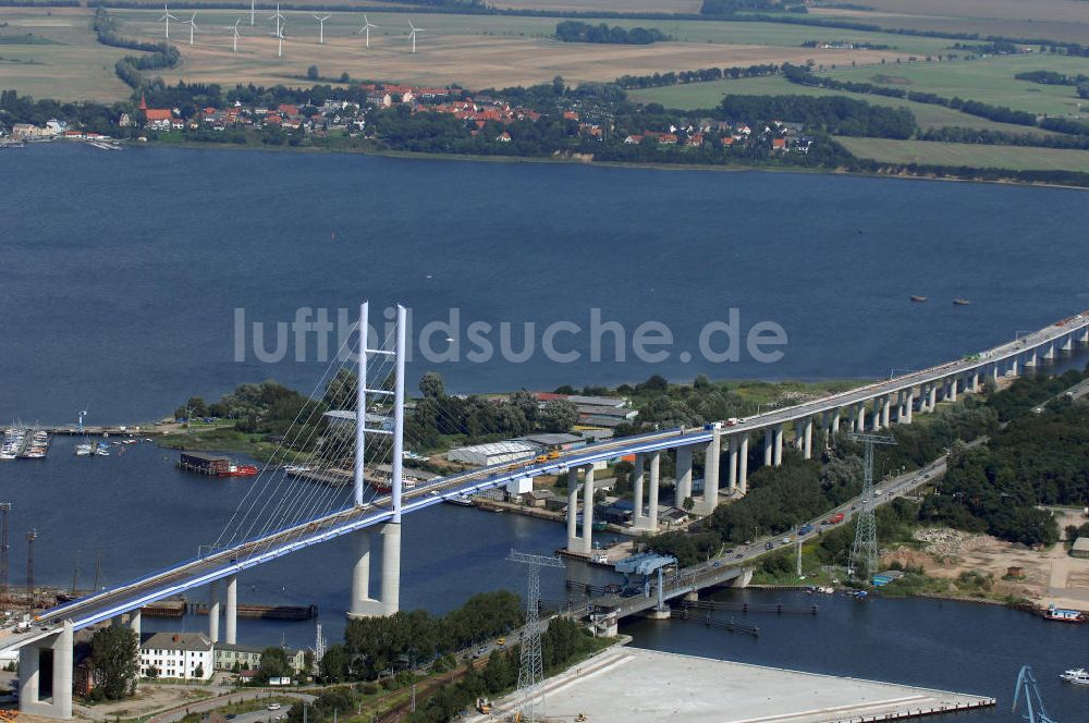 Luftbild Stralsund - Rügendamm Brücke/größtes deutsches Brückenbauvorhaben