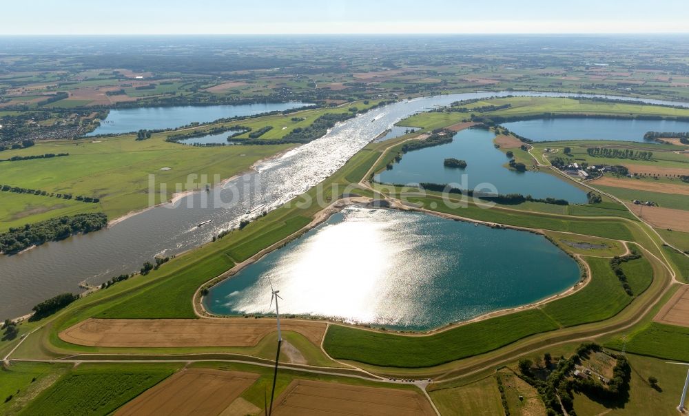 Luftbild Rees - Rhein bei Rees im Bundesland Nordrhein-Westfalen