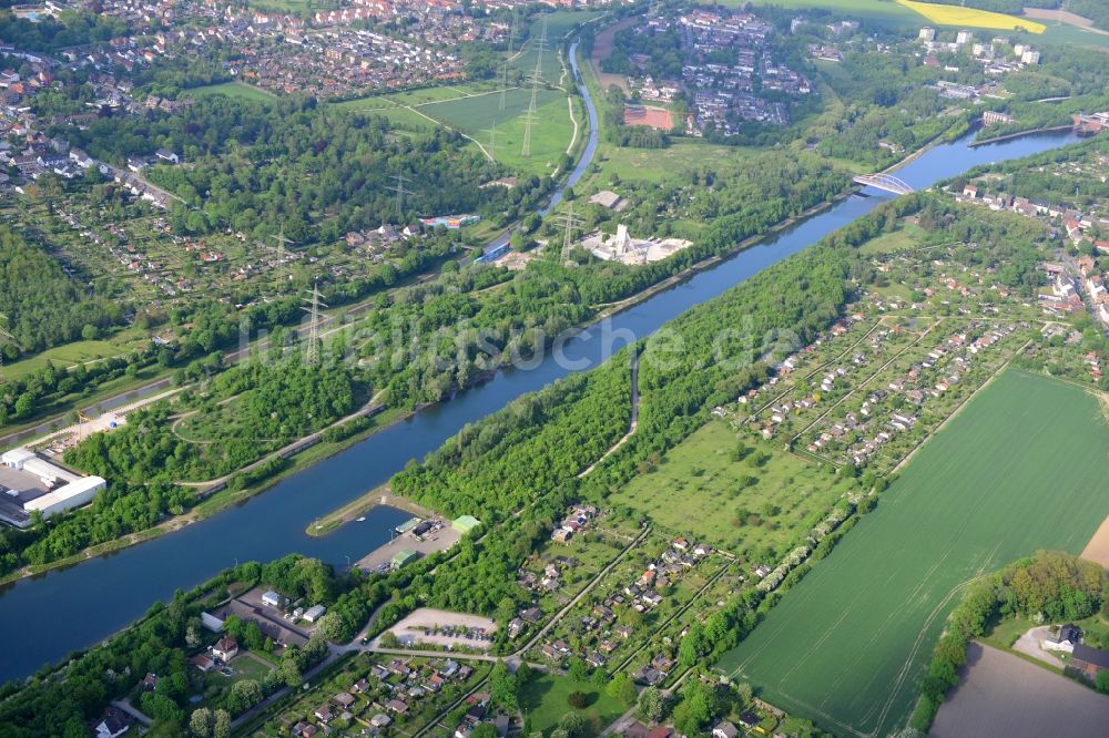 Herne von oben - Rhein-Herne-Kanal in Herne im Bundesland Nordrhein-Westfalen