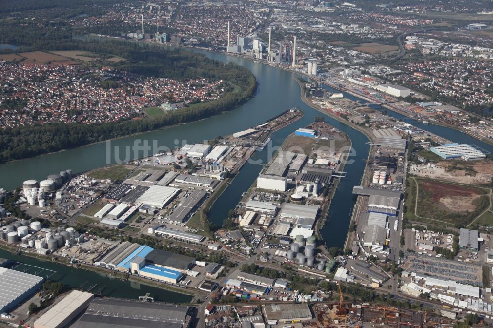 Mannheim von oben - Rheinauhafen in Mannheim im Bundesland Baden-Württemberg