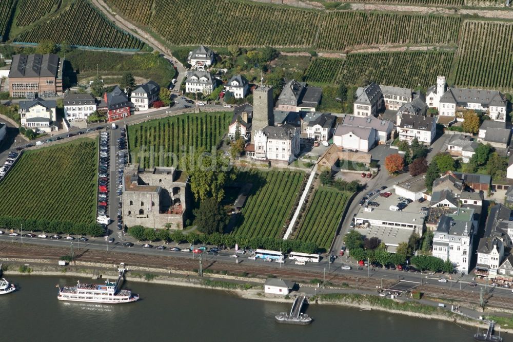 Rüdesheim am Rhein aus der Vogelperspektive: Rheingauer Weinmuseum in Rüdesheim am Rhein im Bundesland Hessen