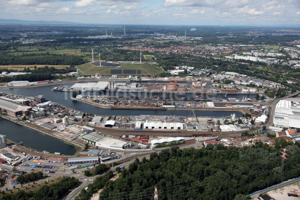 Luftaufnahme Karlsruhe - Rheinhafen in Karlsruhe im Bundesland Baden-Württemberg