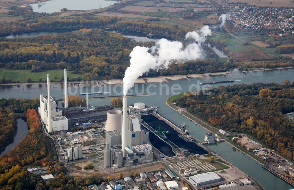 Karlsruhe von oben - Rheinhafen-Kraftwerk in Karlsruhe im Bundesland Baden-Württemberg