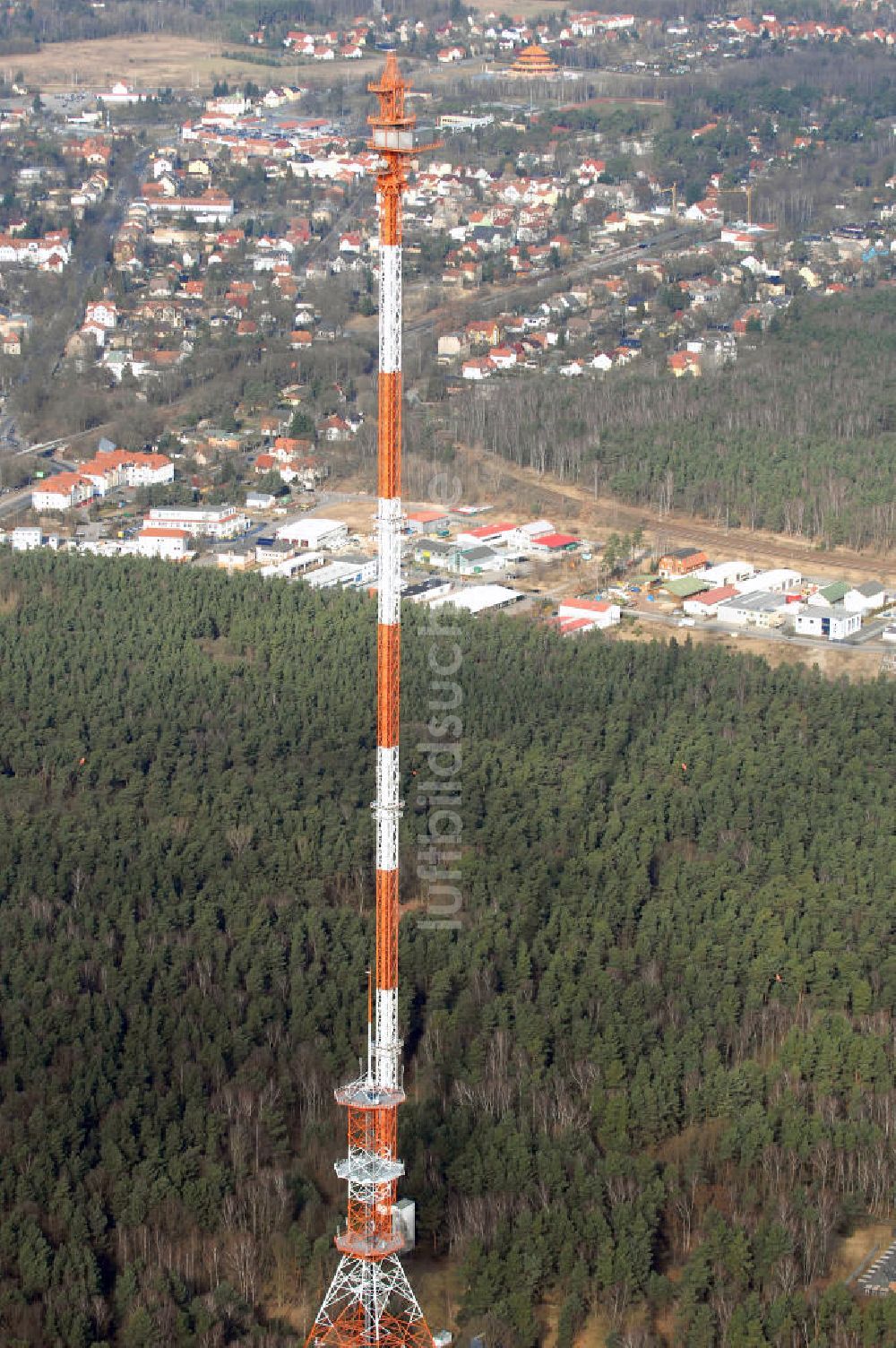 Berlin-Frohnau von oben - Richtfunkanlage Berlin-Frohnau