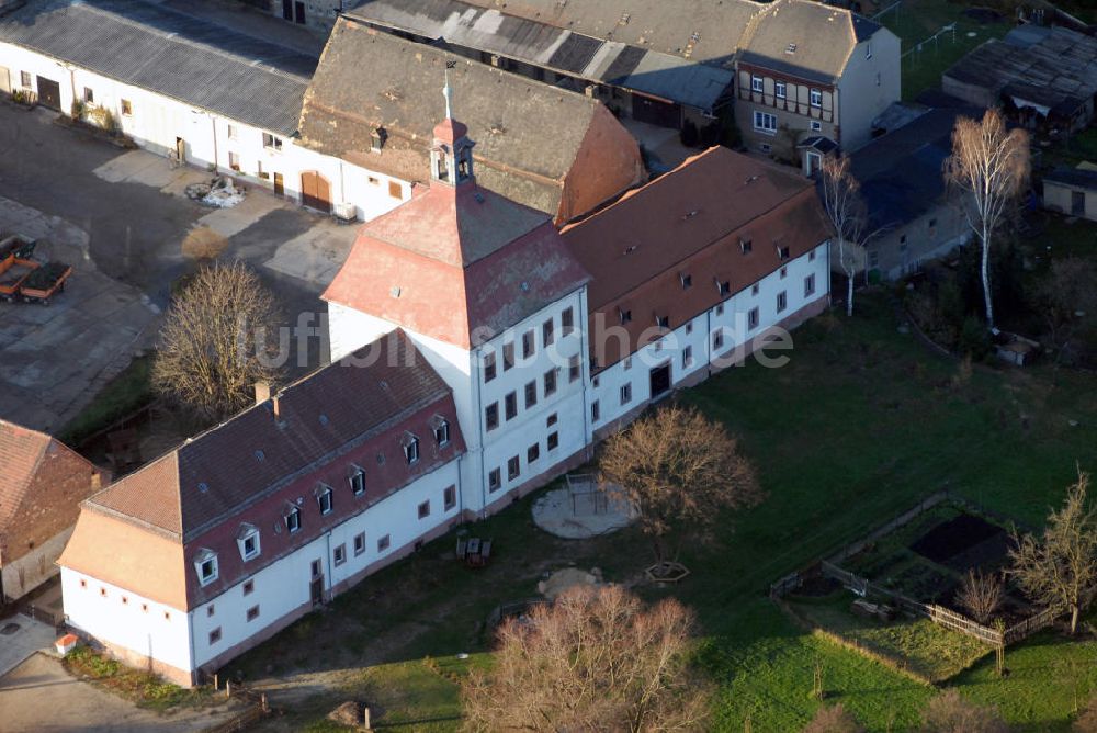 Prießnitz / Eulatal aus der Vogelperspektive: Rittergut Schloss Prießnitz in Eulatal