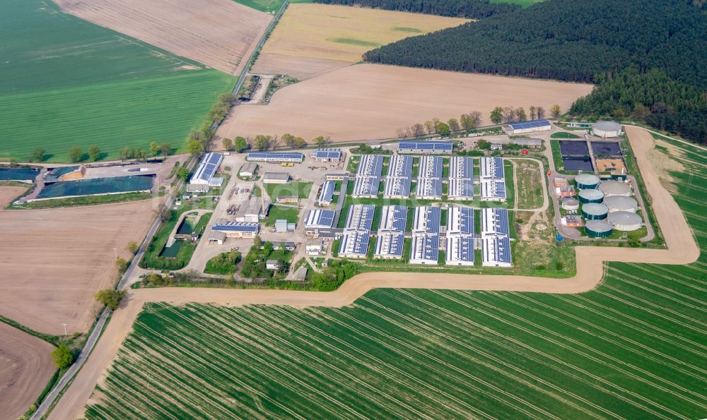 Luftbild Stresow - Rittergut Stresow und Biogas Stresow Schweinemastanlage und Stallanlagen in Stresow im Bundesland Sachsen-Anhalt, Deutschland