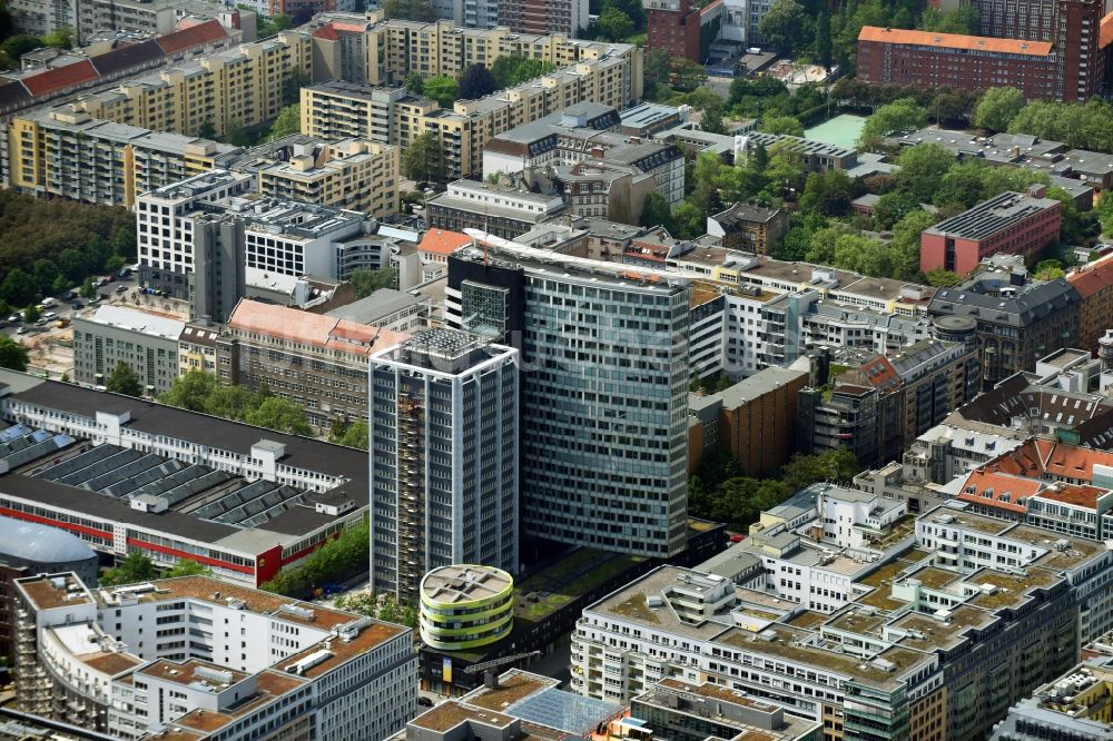 Luftaufnahme Berlin - Rocket Tower - GSW- Hochhaus- Ensemble der Charlottenstraße - Rudi-Dutschke-Straße - Markgrafenstraße im Stadtteil Kreuzberg in Berlin