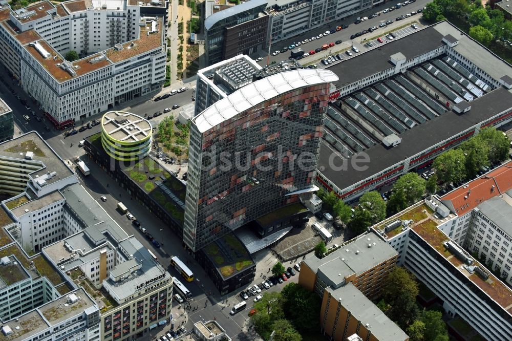 Berlin von oben - Rocket Tower - GSW- Hochhaus- Ensemble der Charlottenstraße - Rudi-Dutschke-Straße - Markgrafenstraße im Stadtteil Kreuzberg in Berlin