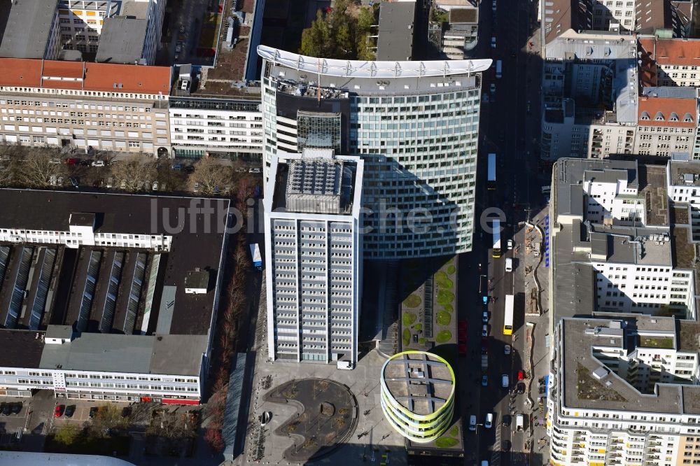 Luftaufnahme Berlin - Rocket Tower - GSW- Hochhaus- Ensemble der Charlottenstraße - Rudi-Dutschke-Straße - Markgrafenstraße im Stadtteil Kreuzberg in Berlin