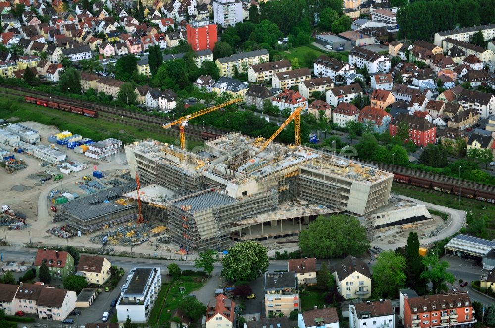 Friedrichshafen von oben - Rohbau- Baustelle zum Neubau des Büro- und Verwaltungsgebäudes ZF Forum in Friedrichshafen im Bundesland Baden-Württemberg