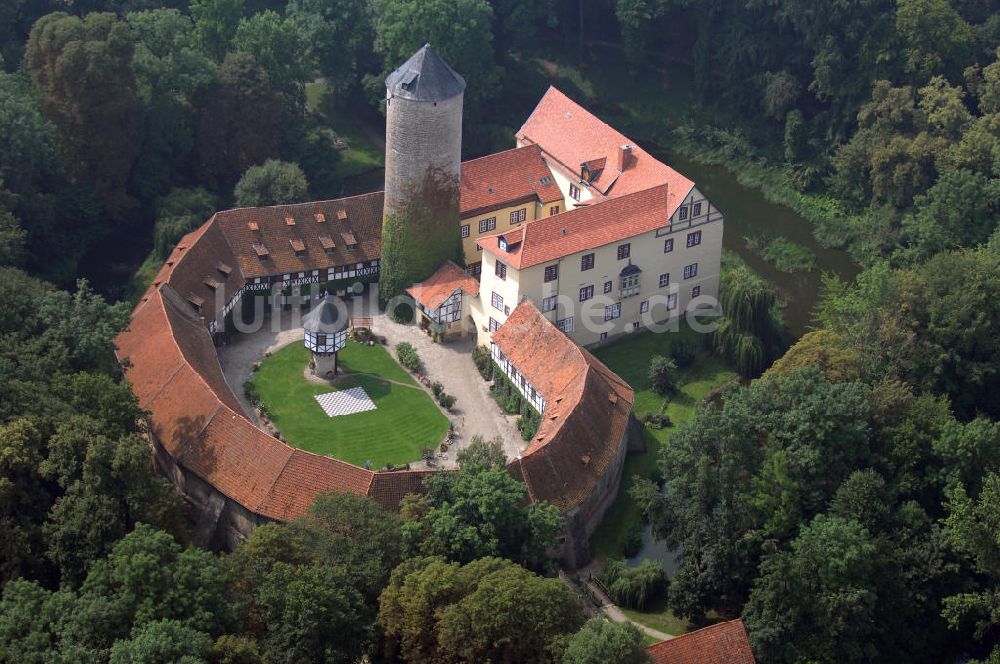 Dedeleben-Westerburg von oben - Romanik-Hotel Wasserschloss Westerburg