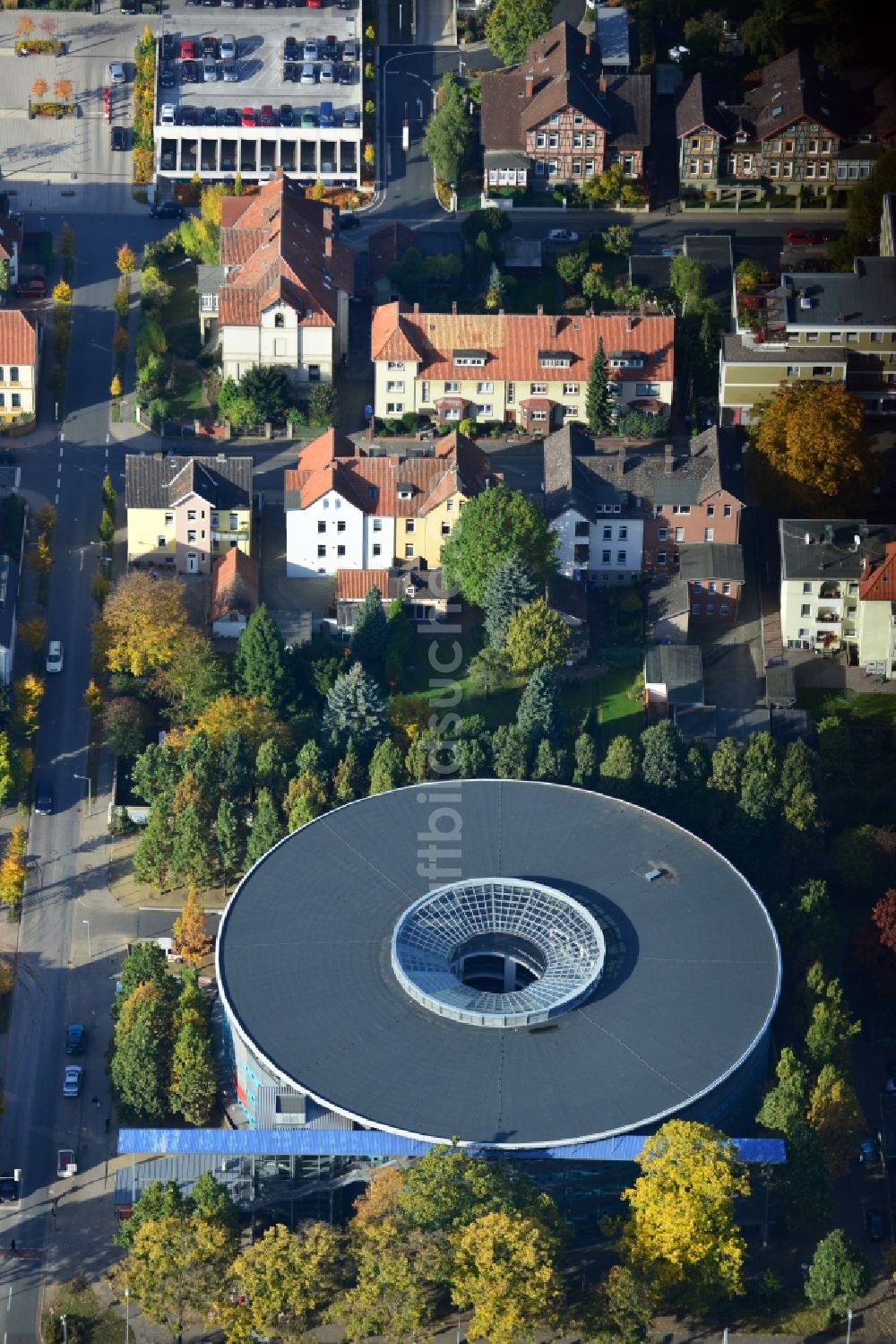 Luftbild Hameln - Rondell am Krankenhaus in Hameln im Bundesland Niedersachsen