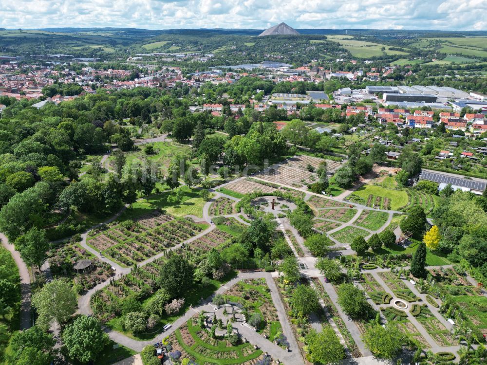 Sangerhausen aus der Vogelperspektive: Rosengarten Europa Rosarium in Sangerhausen im Bundesland Sachsen-Anhalt, Deutschland