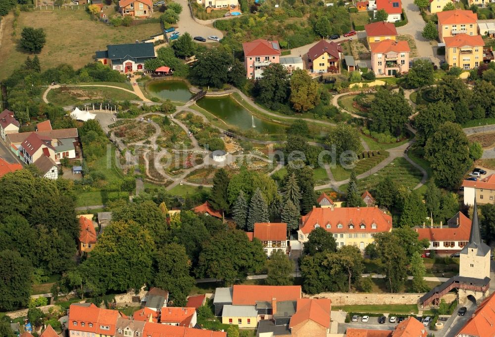 Bad Langensalza von oben - Rosengarten der Stadt Bad Langensalza in Thüringen