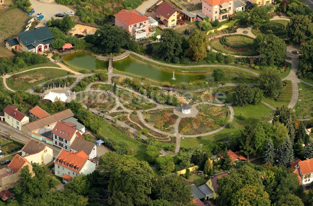 Bad Langensalza aus der Vogelperspektive: Rosengarten der Stadt Bad Langensalza in Thüringen