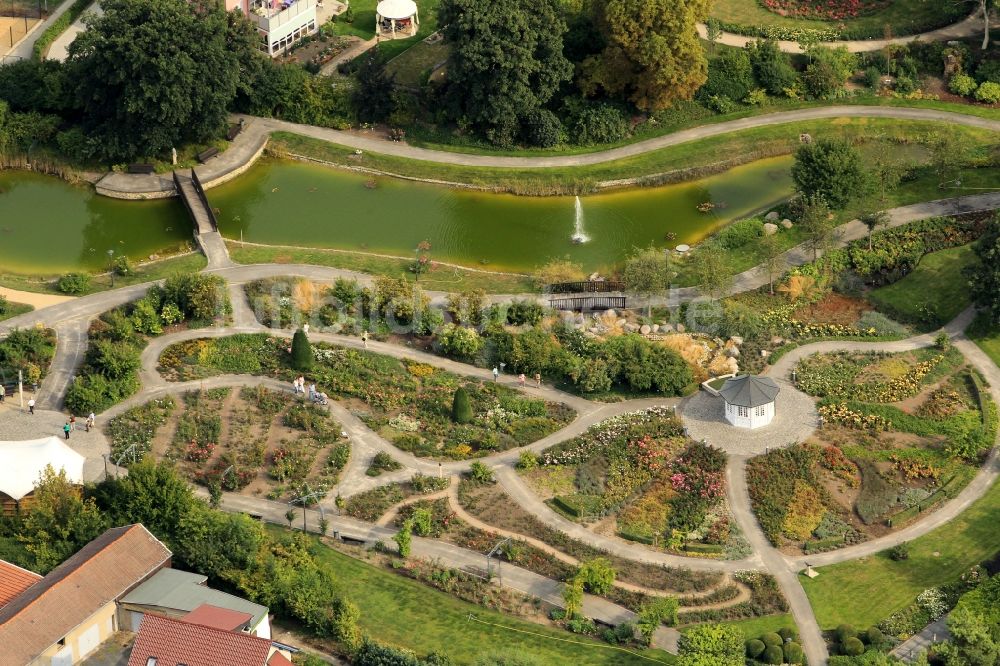 Luftbild Bad Langensalza - Rosengarten der Stadt Bad Langensalza in Thüringen