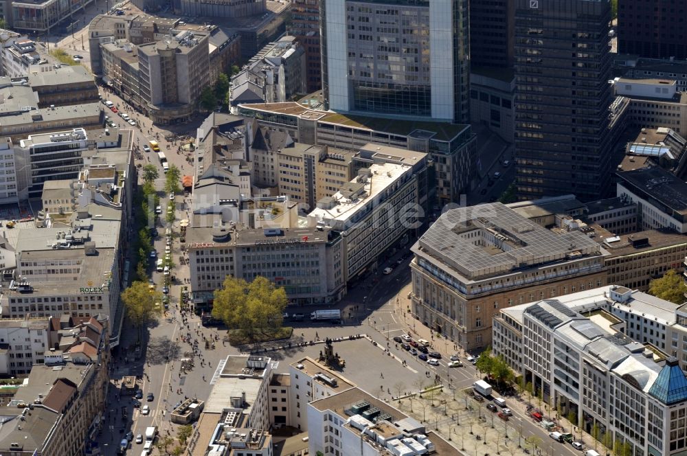 Luftaufnahme Frankfurt am Main - Roßmarkt im Innenstadt- Zentrum in Frankfurt am Main im Bundesland Hessen