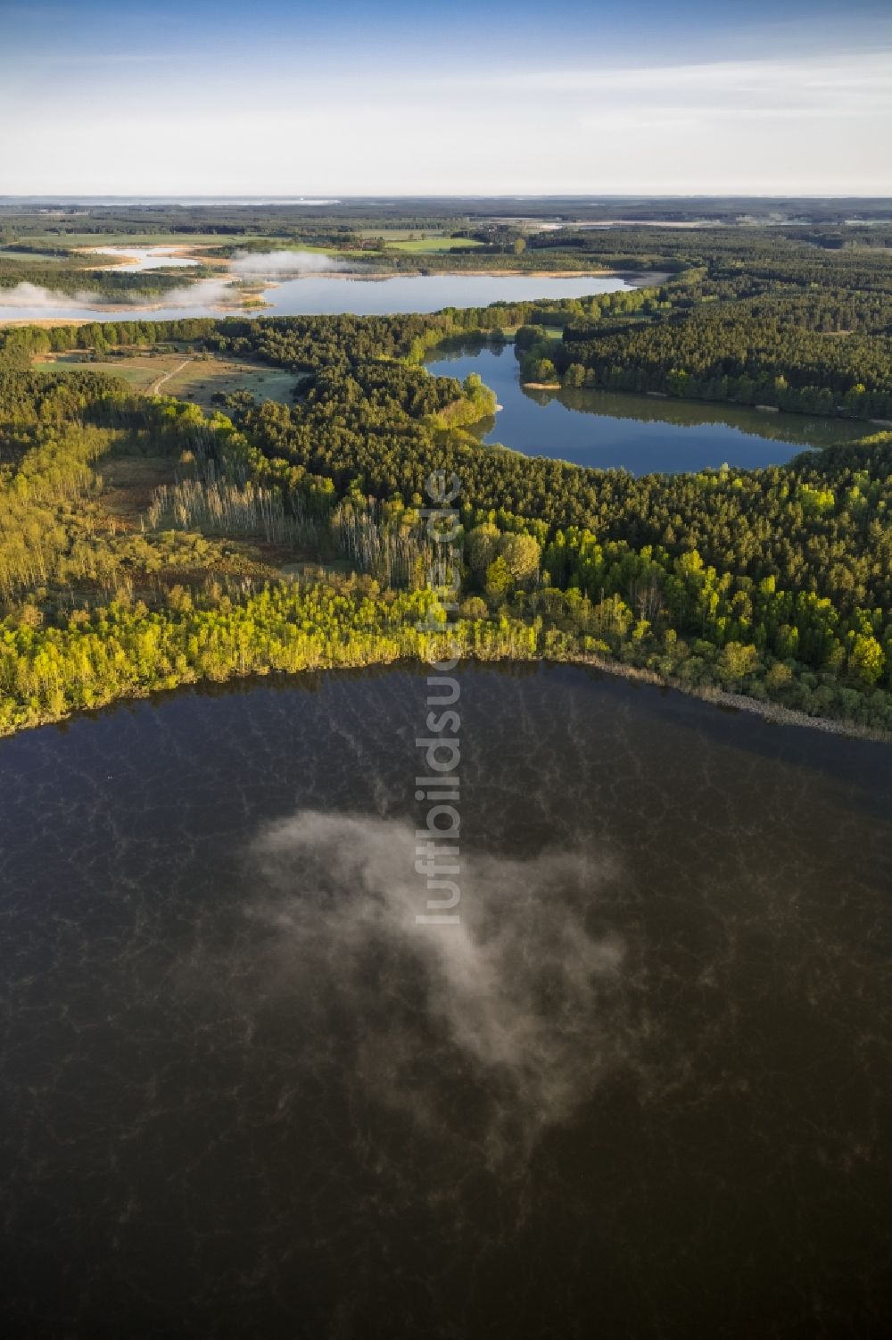 Luftaufnahme Roggentin - Roter See mit umliegenden Gewässern bei Roggentin in Mecklenburg-Vorpommern