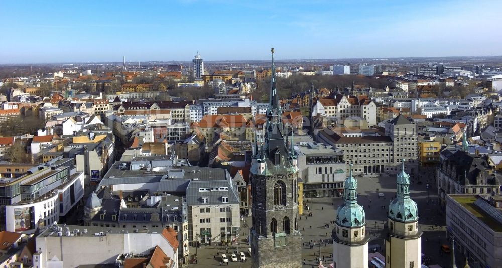 Halle ( Saale ) aus der Vogelperspektive: Roter Turm in Halle ( Saale ) im Bundesland Sachsen-Anhalt