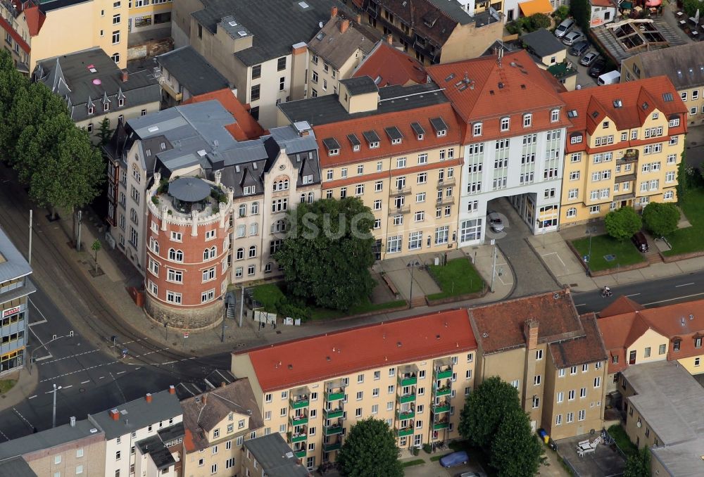 Luftbild Jena - Roter Turm im Löbdergraben in Jena im Bundesland Thüringen