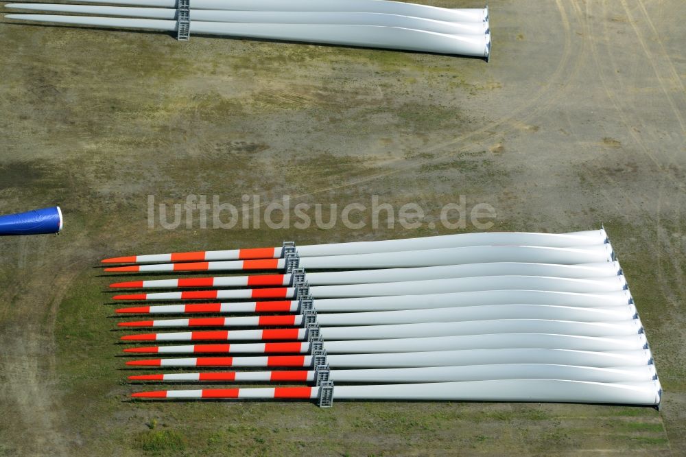 Lauchhammer aus der Vogelperspektive: Rotorblatt - Herstellung der Vestas Blades Deutschland GmbH in Lauchhammer im Bundesland Brandenburg