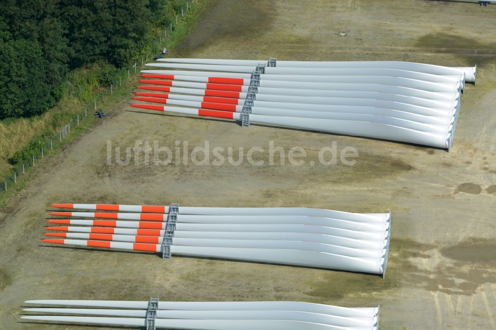 Luftaufnahme Lauchhammer - Rotorblatt - Herstellung der Vestas Blades Deutschland GmbH in Lauchhammer im Bundesland Brandenburg