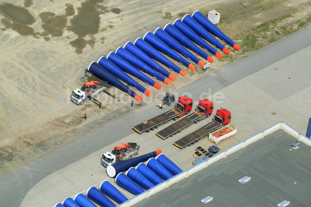 Lauchhammer aus der Vogelperspektive: Rotorblatt - Herstellung der Vestas Blades Deutschland GmbH in Lauchhammer im Bundesland Brandenburg