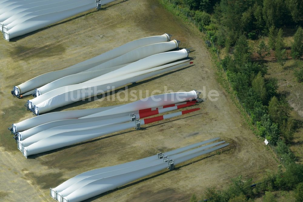 Luftaufnahme Lauchhammer - Rotorblatt - Herstellung der Vestas Blades Deutschland GmbH in Lauchhammer im Bundesland Brandenburg