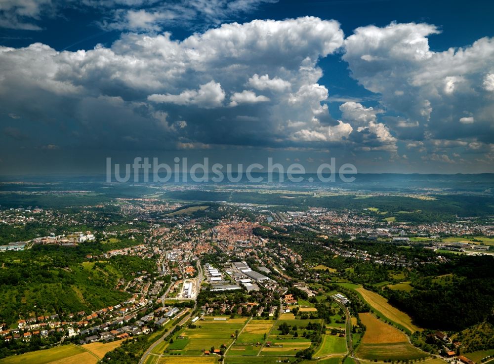 Rottenburg von oben - Rottenburg am Neckar im Bundesland Baden-Württemberg