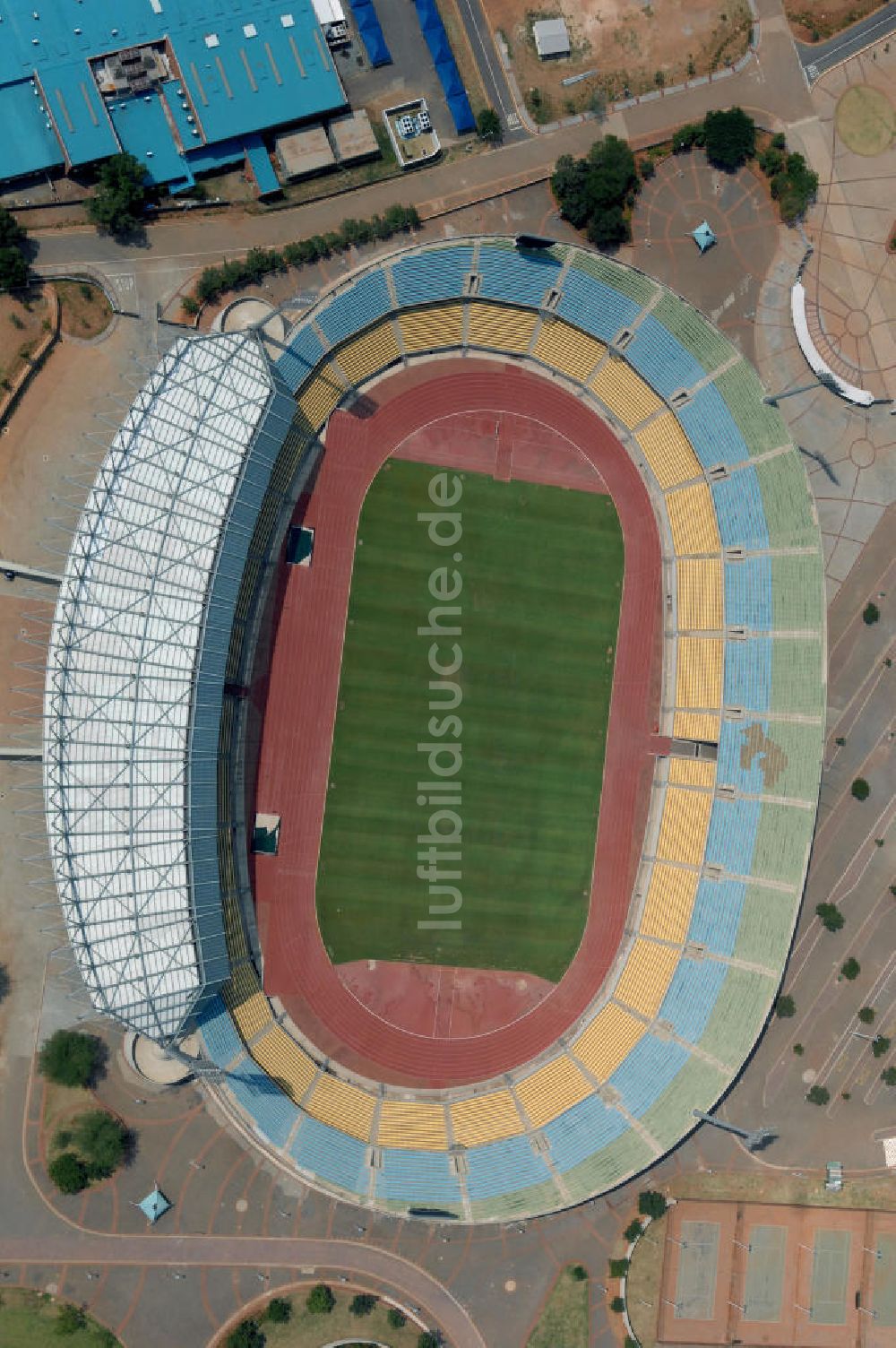 Rustenburg von oben - Royal Bafokeng Stadion / Stadium Rustenburg Südafrika / South Africa