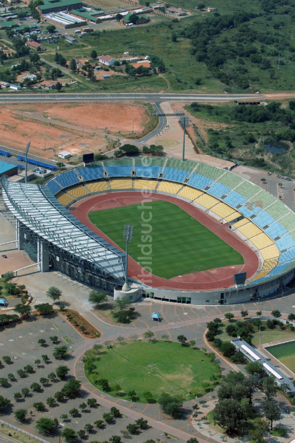 Rustenburg von oben - Royal Bafokeng Stadion / Stadium Rustenburg Südafrika / South Africa